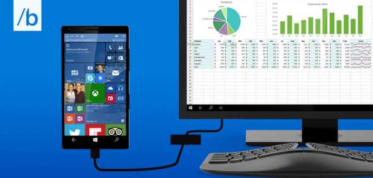 windows 10 phones into pc continuum