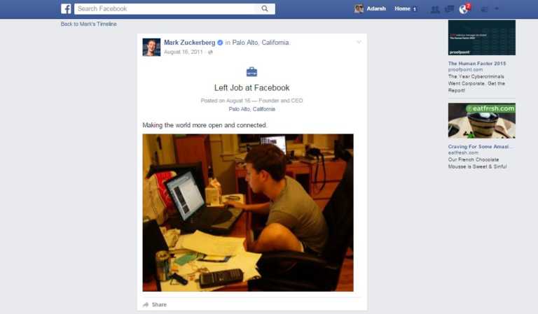 facebook mark zuckerberg leaves quits job bug