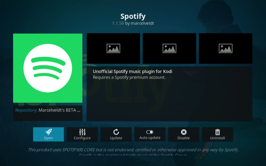 Spotify Kodi addon