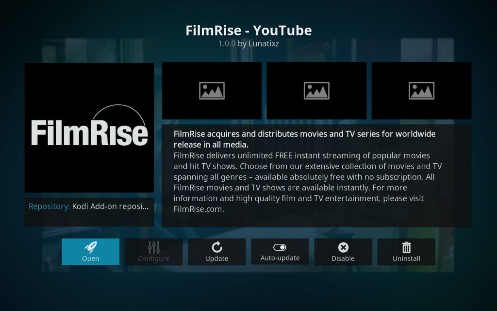 FilmRise Youtube Kodi addon