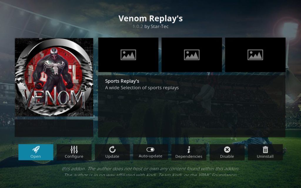 Venom Replay Kodi addon