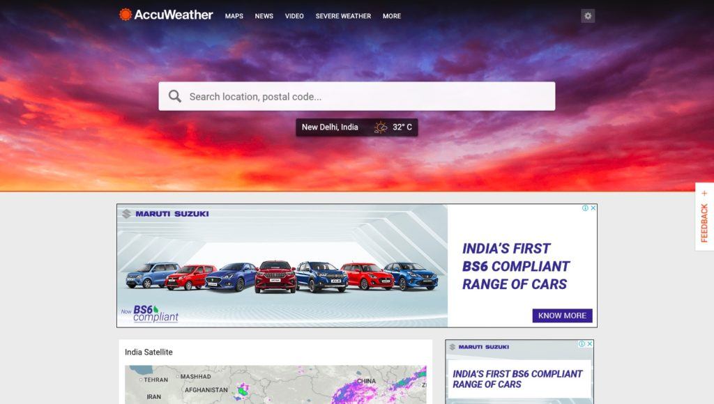 AccuWeather: best weather websites