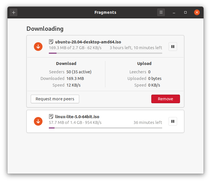 Fragments — Downloading using torrent files