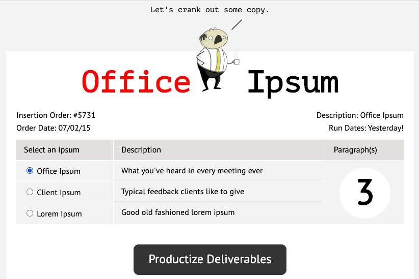 office ipsum generator