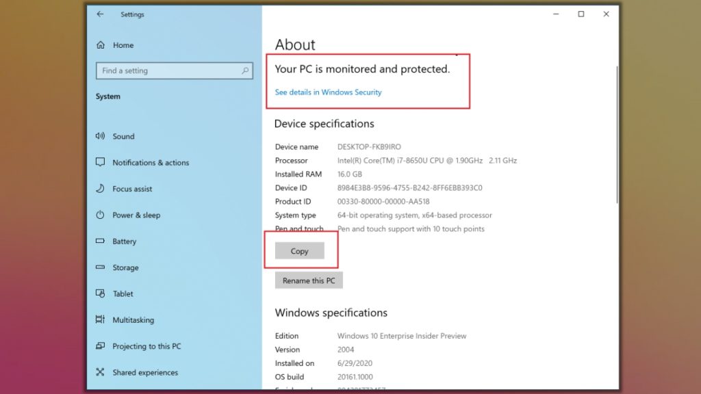 4. Windows 10 2009 Features New About Page