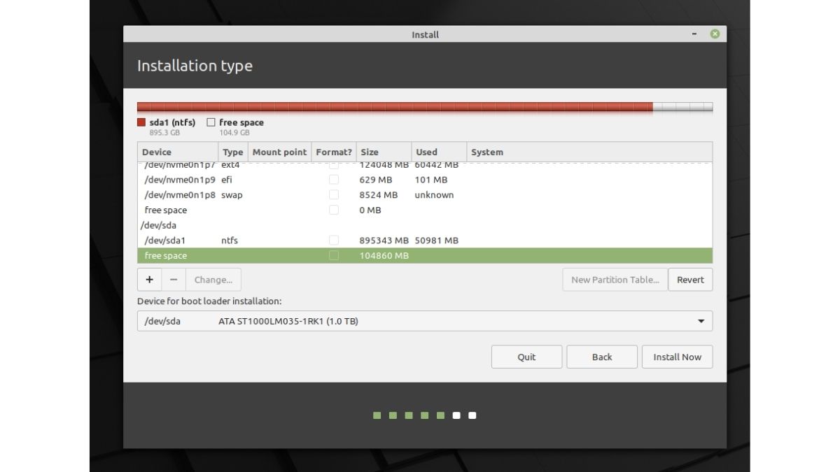 Install Linux Mint - Partitions!