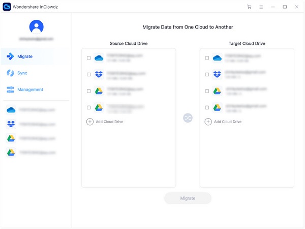 transfer Dropbox to Google drive with inclowdz