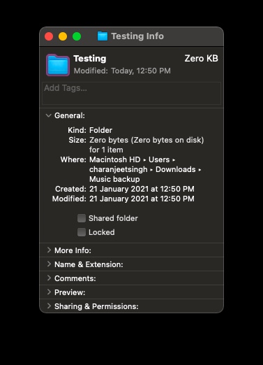 how to change folder icon info panel