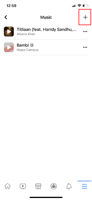 add music facebook profile