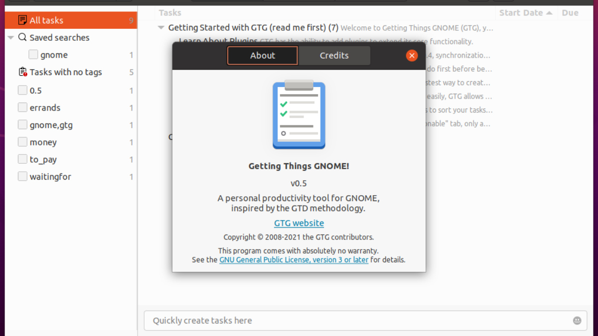 Getting Things GNOME (GTG): Organize Tasks And To-Do List On Linux