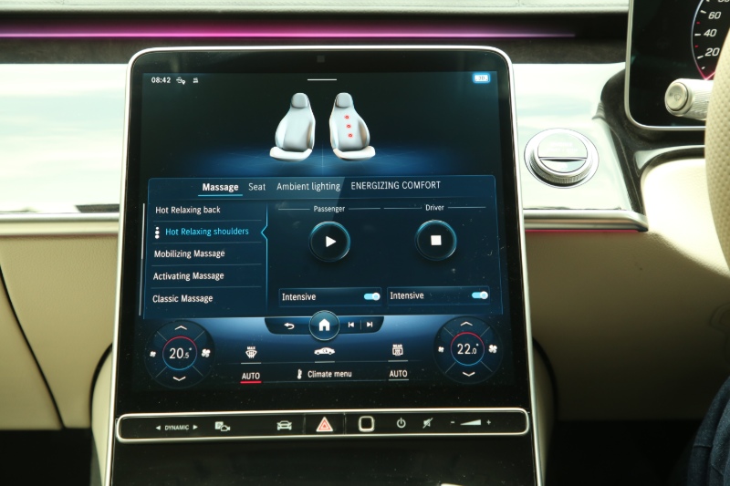 massage and comfort options in New Mercedes Benz S-Class