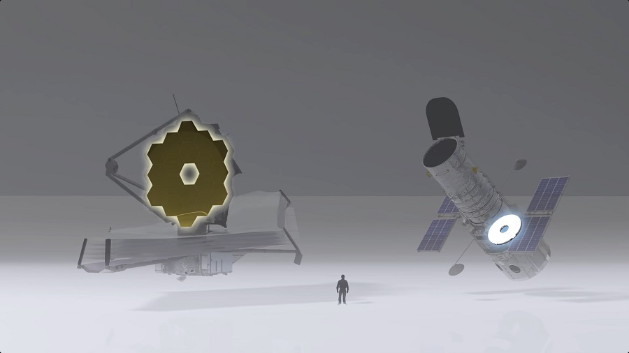 James Webb and Hubble size comparison