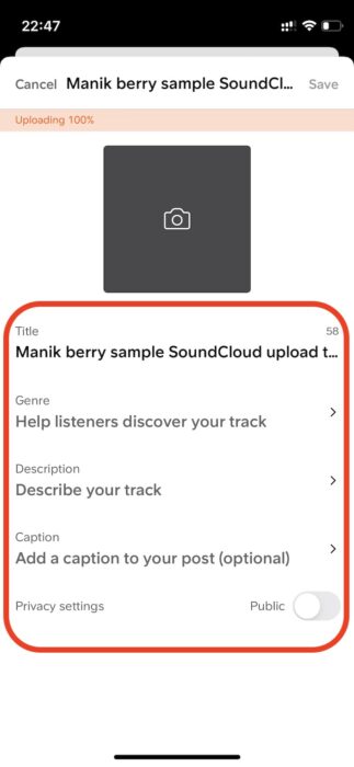 how to upload music to soundcloud via iOS and Android- 4