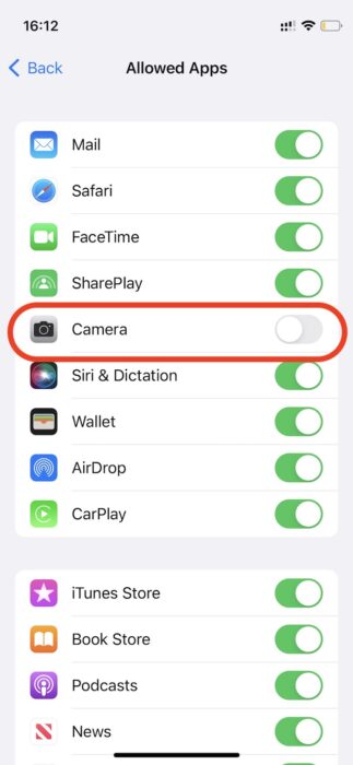 how to remove camera from lock screen iPhone- 5