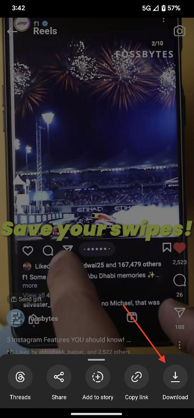 Instagram download reel feature