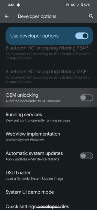 OEM Unlocking in developer options