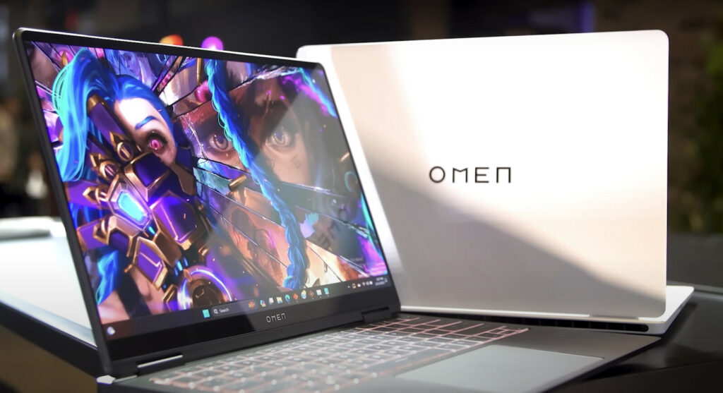 Photo of the white HP Omen Transcend 14