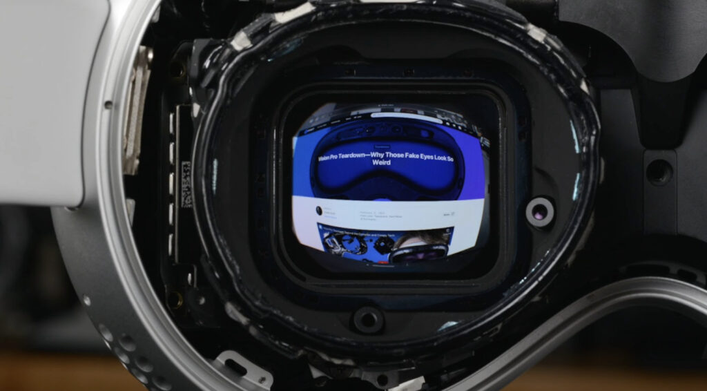 Image of the display in Apple Vision pro