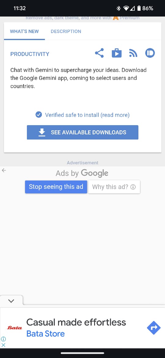 Screenshot of installing Gemini 1