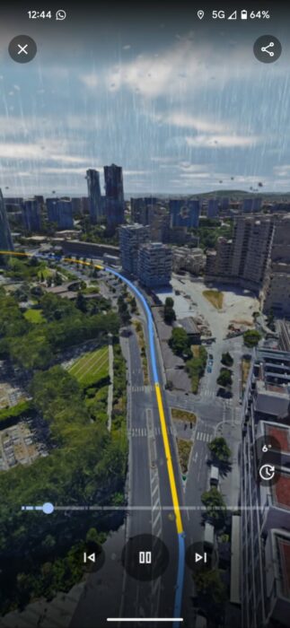 Screenshot of the Google Maps  immersive view feature to plan trips-3