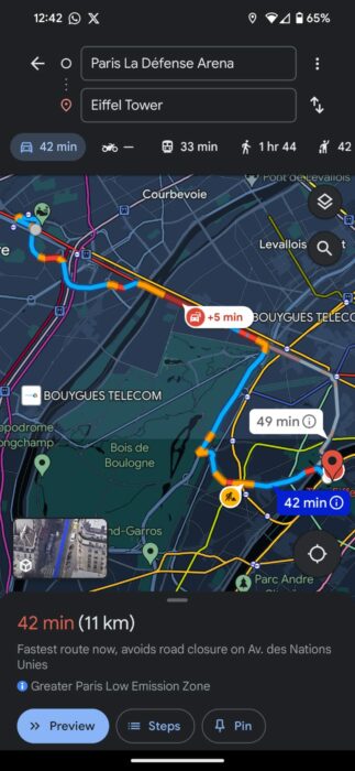 Screenshot of the Google Maps  immersive view feature to plan trips-1
