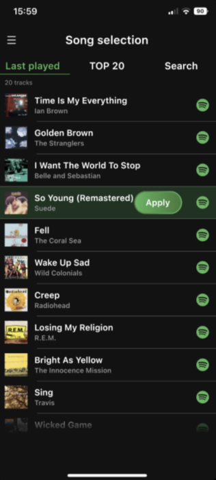 Screenshot of the Groovifi Android app-1
