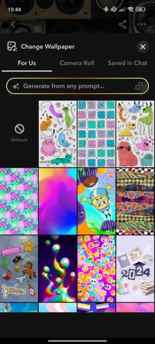 Screenshot of the change chat wallpaper feature 2