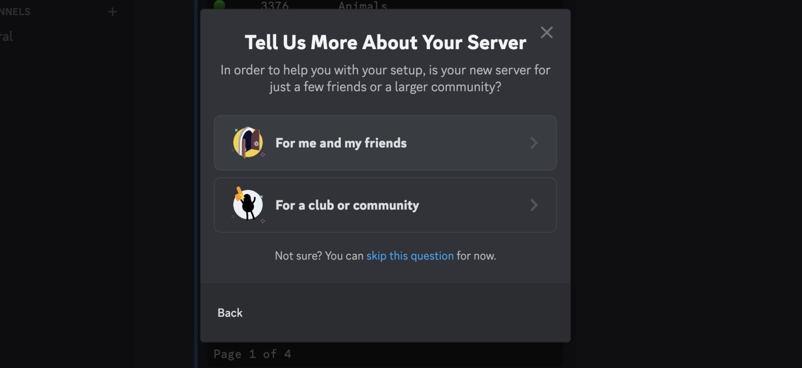 Screenshot of the For me and my friends option
