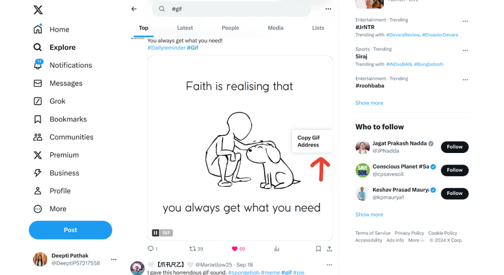 image to choose Copy video address