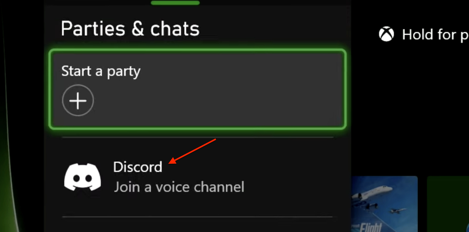 Screenshot of the Parties and Chats section