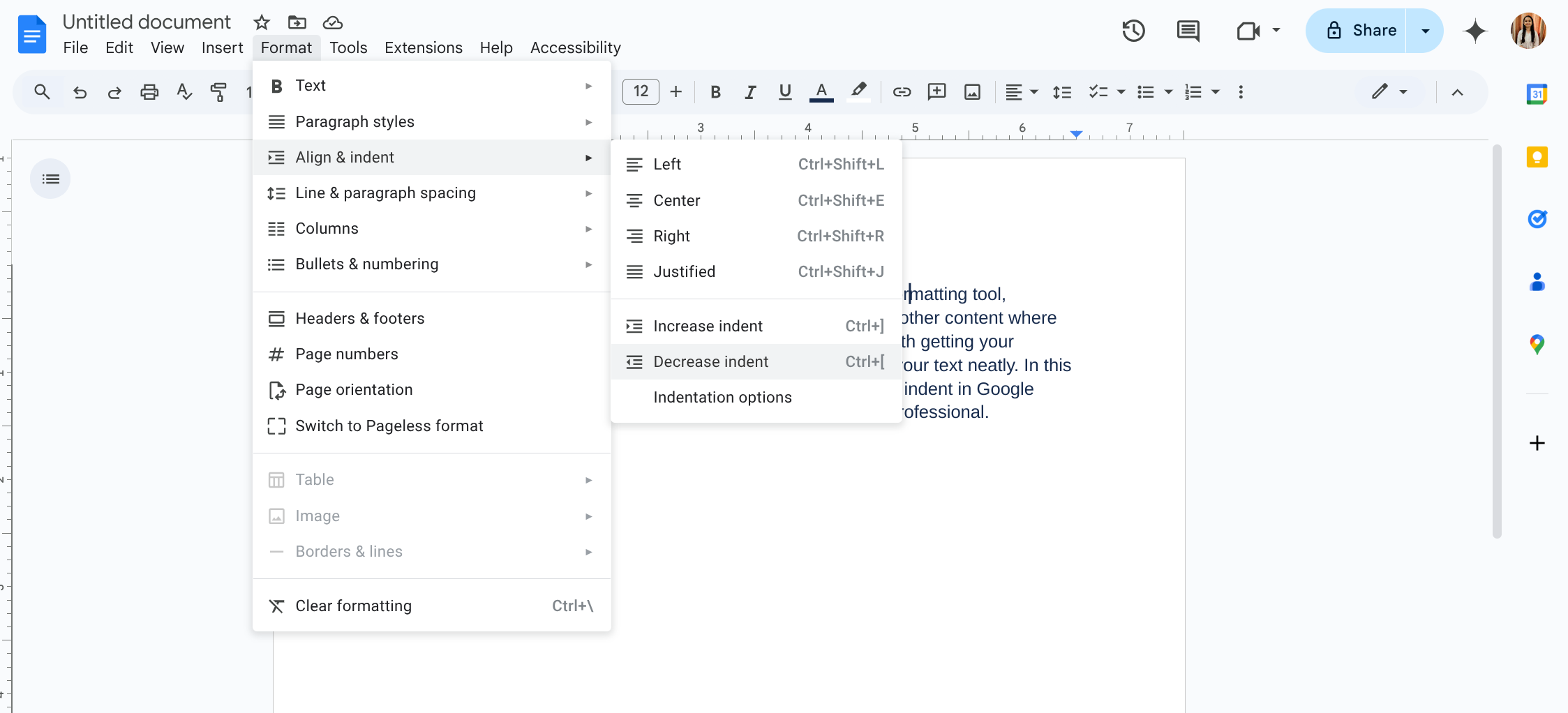 image to Choose Align & Indent to create hanging indent