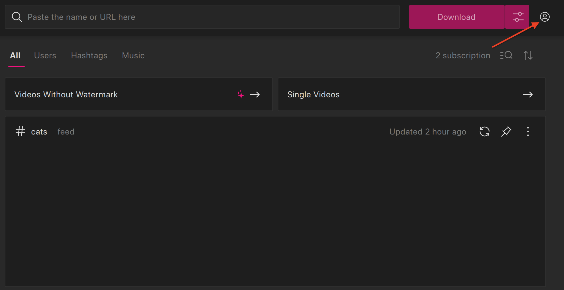 Image of the Profile icon
