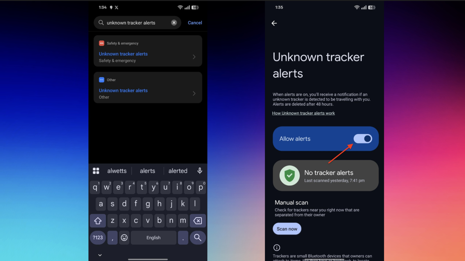 Image to Scan Your Car for a Tracking Device With Android Phone and the Unknown Tracker Alerts feature
