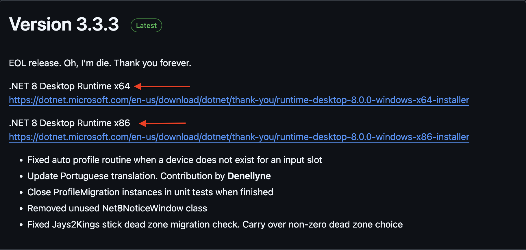 Image of the .NET files that you need to download to Connect PS5 Controller to the PC
