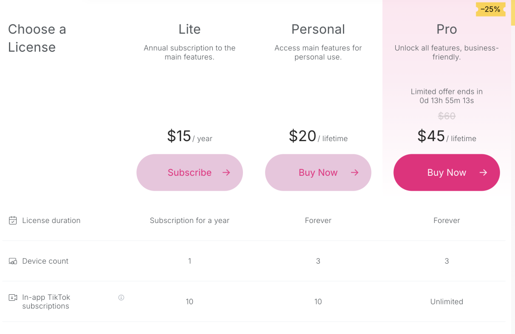 Image of 4K Tokkit Pricing