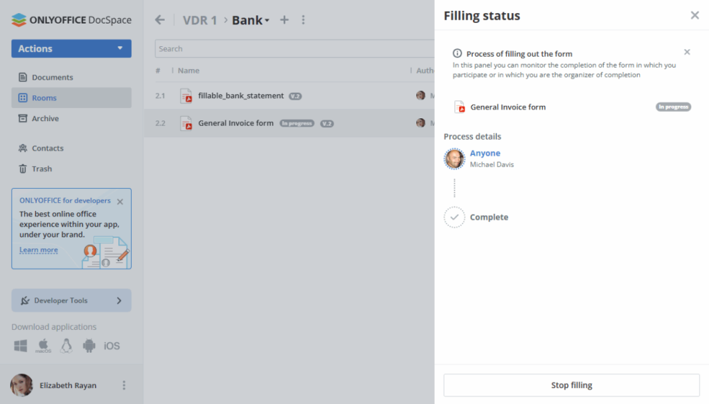 image for form-filling functionality in ONLYOFFICE DocSpace 3.1