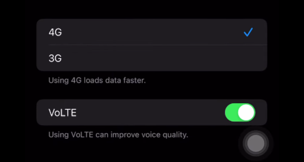 image for type of network on iPhone
