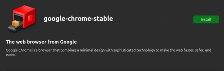 image to click the Install button to install the chrome on ubuntu