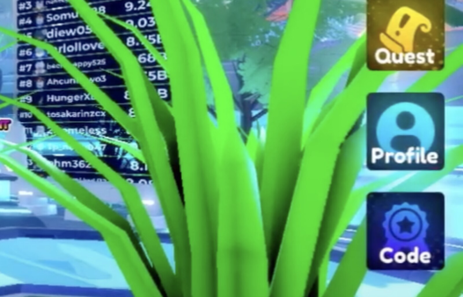 Image of the Codes button in Anime Rangers X