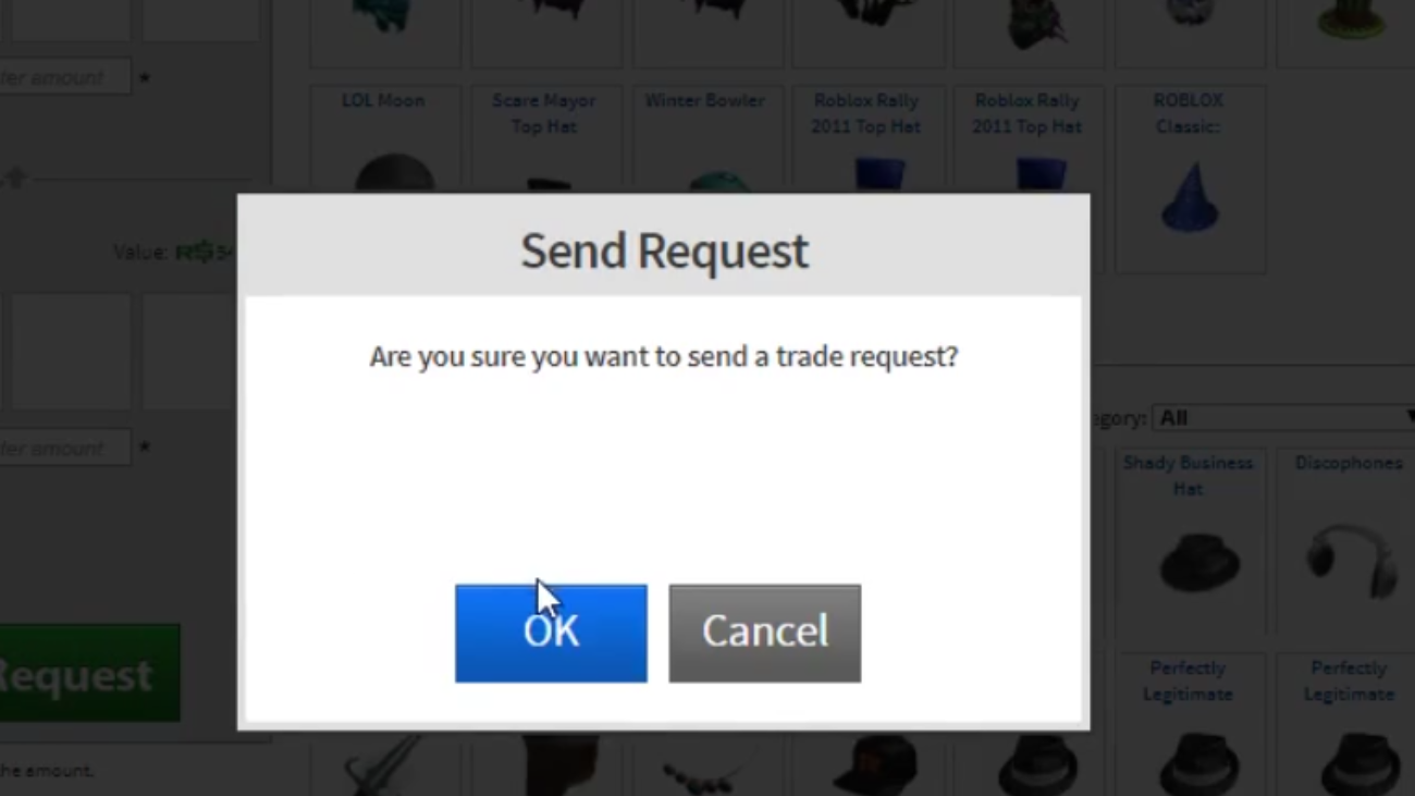 image to send the trade request.