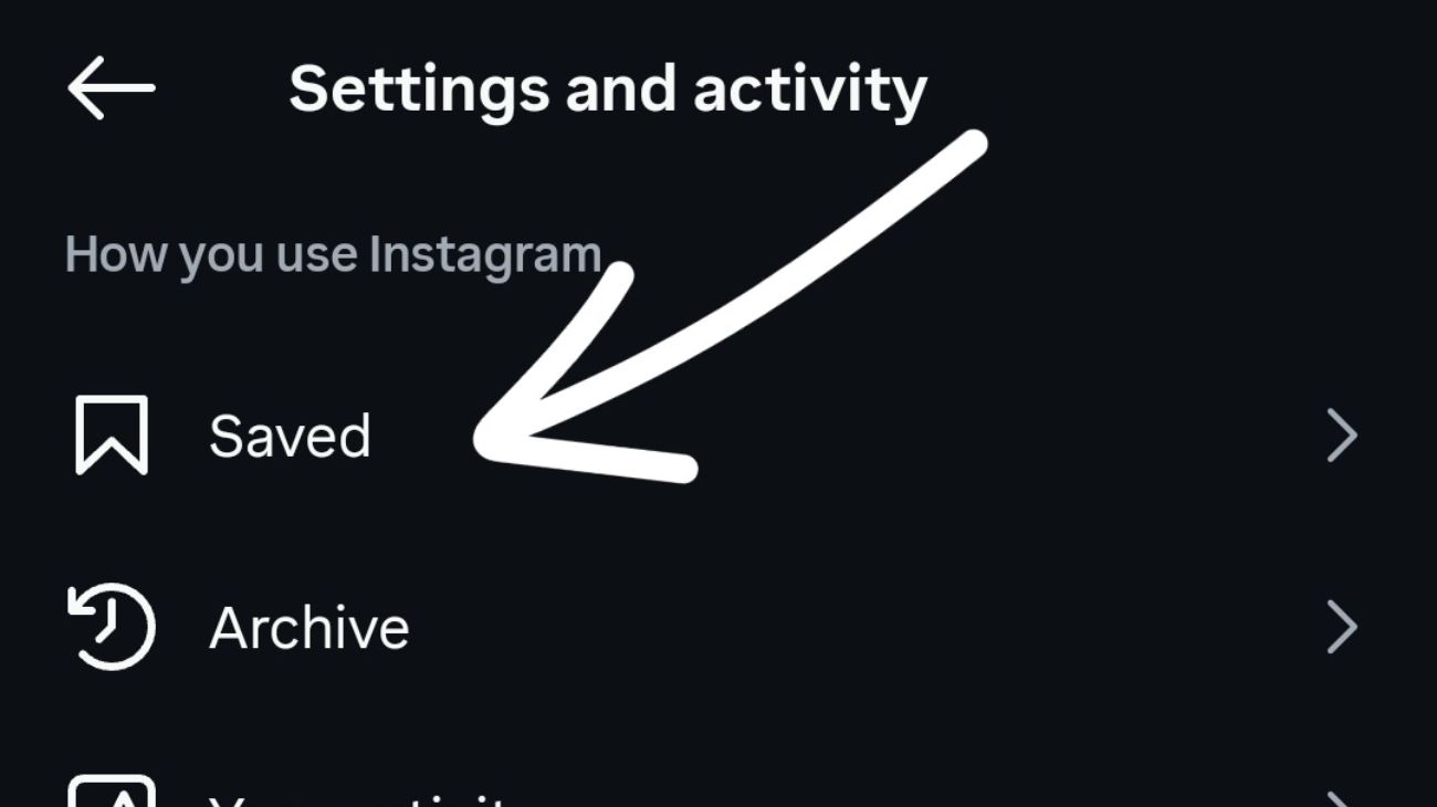 image to Select Saved from the menu