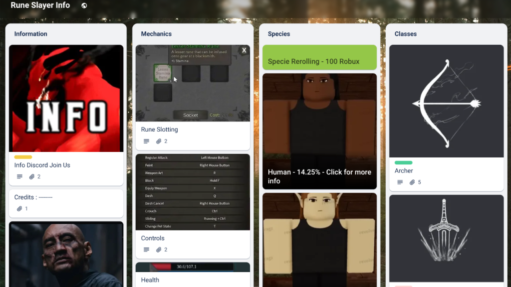 image for Rune Slayer Trello board