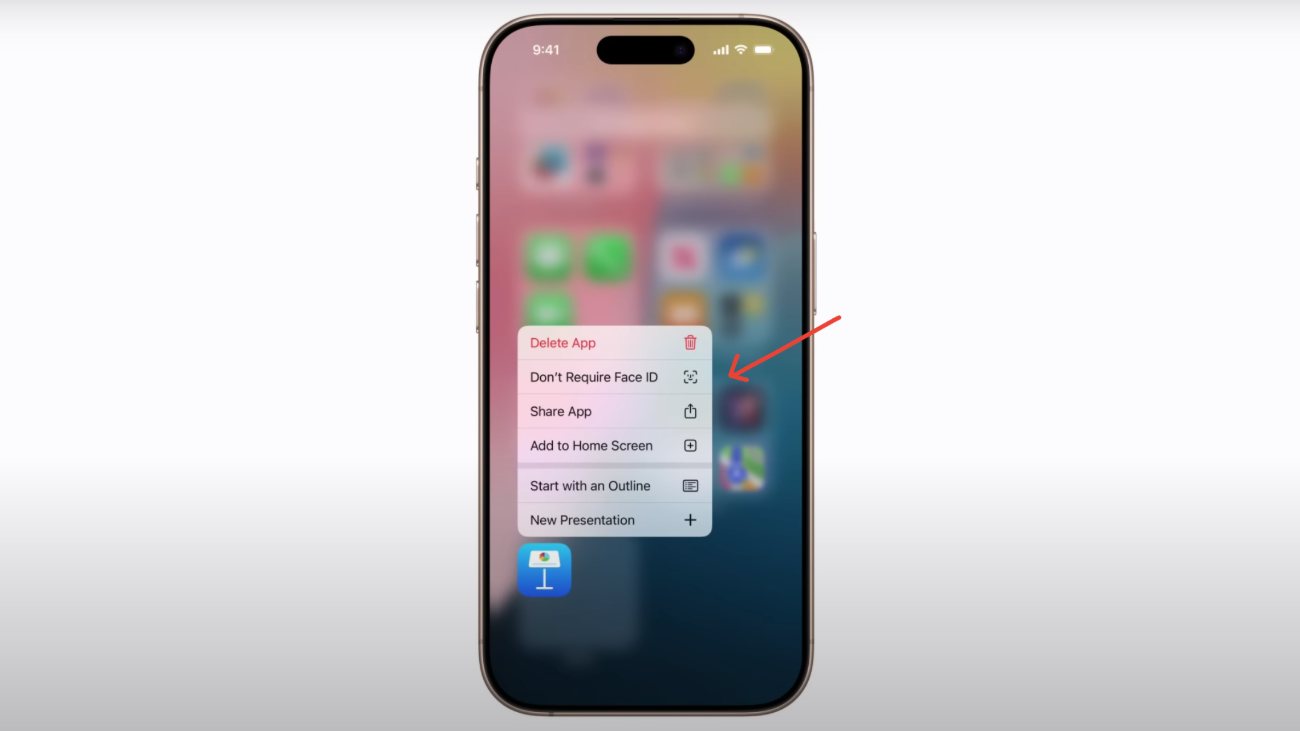 image to choose Don’t Require Face ID