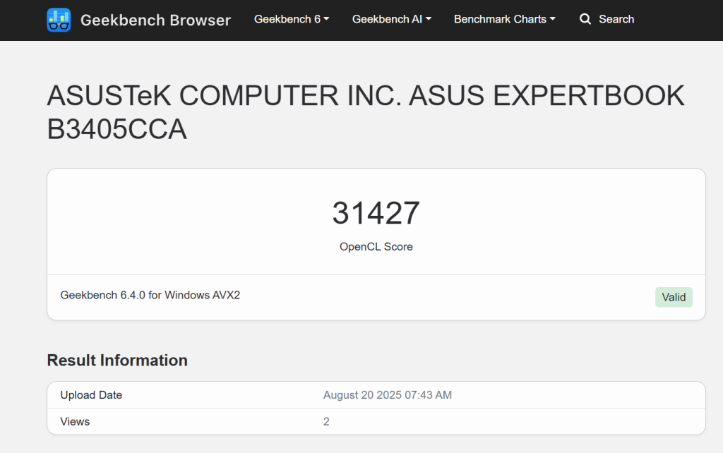 Asus ExpertBook B3 benchmark-2