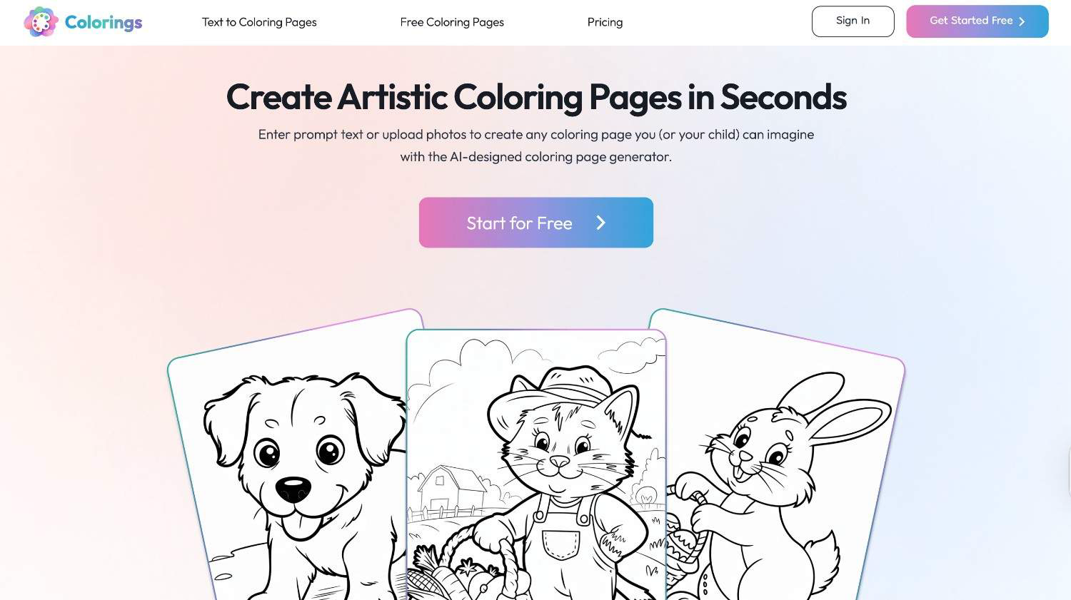 Colorings.io homepage