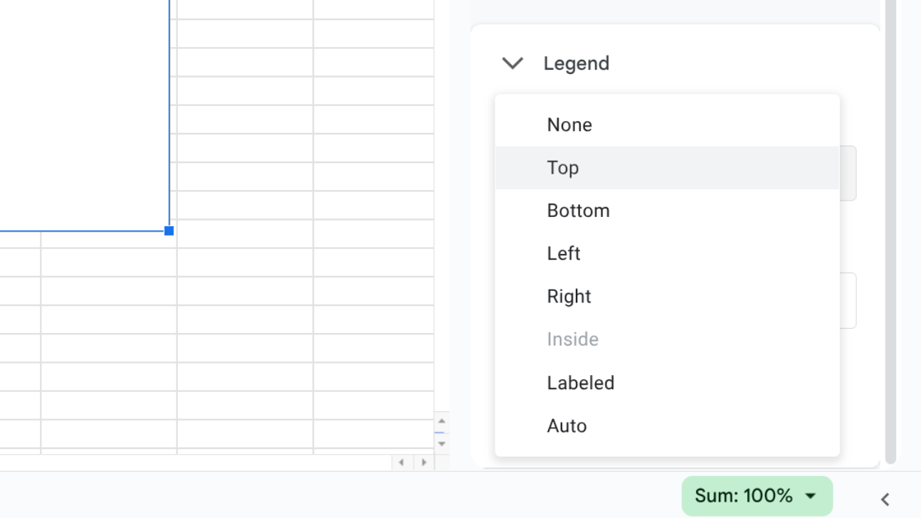 image to open the Legend section to make pie chart