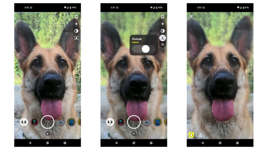 image to to Get Portrait Mode on Snapchat
